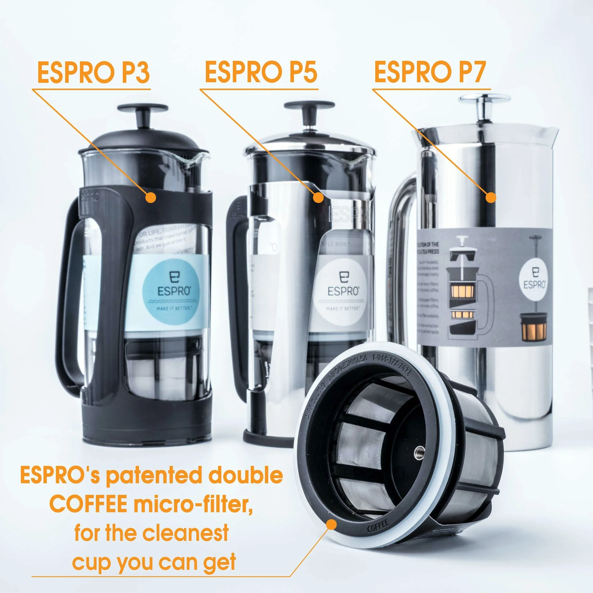 Espro Press P7 - Stainless Steel, Double Wall, Micro Coffee Filter (EXCLUSIVE: Free Coffee Stir Paddle) - Image 8