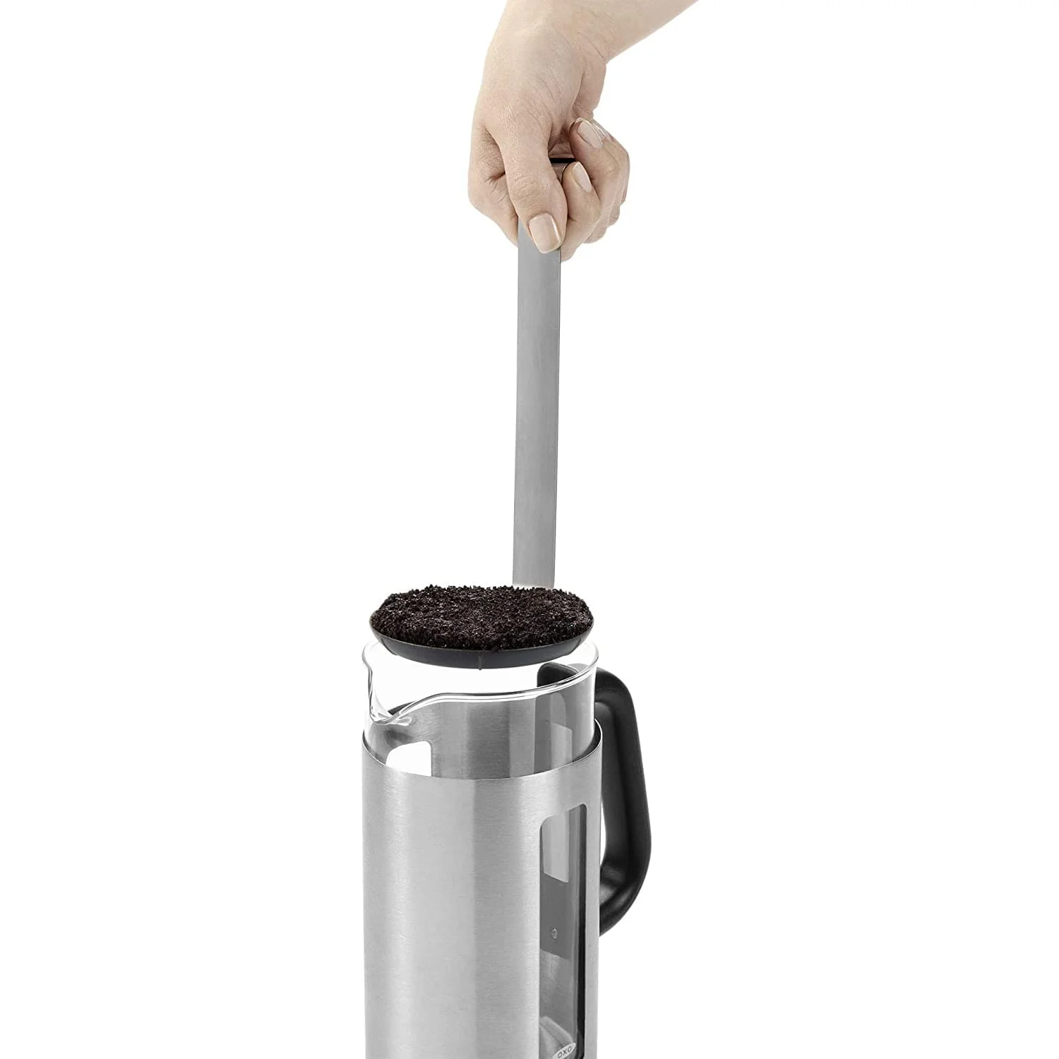OXO 8-Cup French Press with Grounds Lifter, Easy to Clean, Stainless Steel Housing, 32 oz. - Image 4